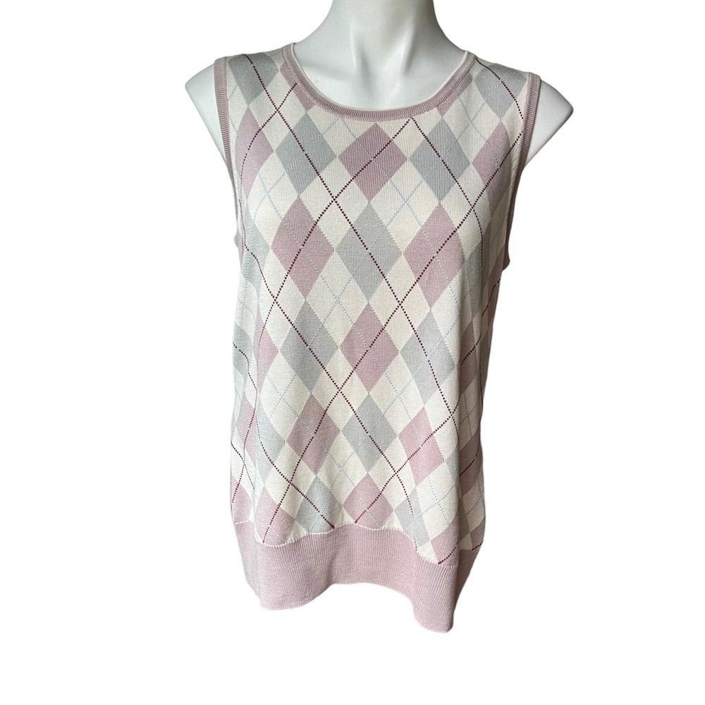 Brooks Brothers Pink and Gray Argyle Vest